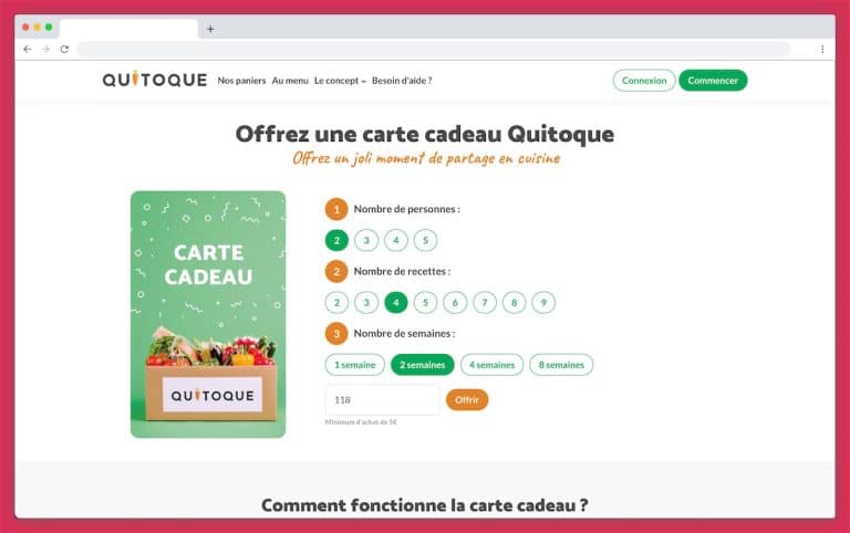 Les offres cadeaux de Quitoque