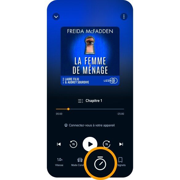 Minuteur de mise en veille de l'application Audible