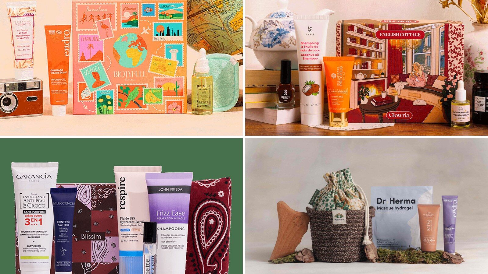 Les box beauté d’octobre 2026 de Biotyfull Box, Glowria, Blissim x Promod et My Little Box avec leurs produits