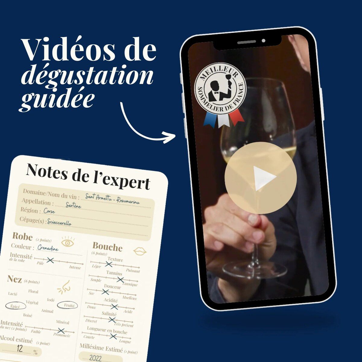 Le contenu du calendrier Flakon 24 vins de France : 24 flacons, le coffret, le carnet, deux verres et la masterclass