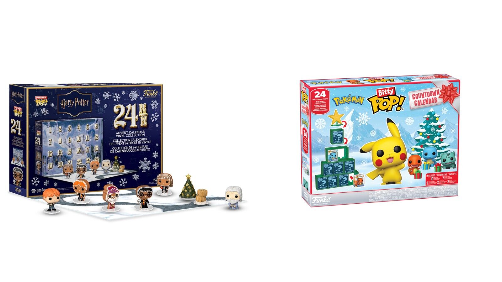 Les calendriers de l’Avent Funko Pocket Pop! Harry Potter et Bitty Pop! Pokémon avec leurs figurines
