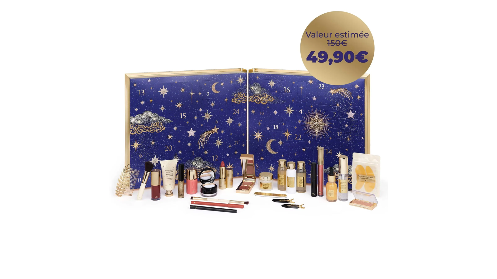 Calendrier de l’Avent Marionnaud 2026 à 49,90 € ouvert, avec ses 24 surprises